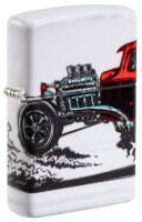 Зажигалка ZIPPO Hot Rod Design с покрытием 540 Matte, латунь/сталь, белая, матовая, 38x13x57 мм