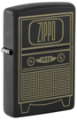 Зажигалка ZIPPO Vintage TV Design с покрытием Black Matte, латунь/сталь, черная, 38x13x57 мм