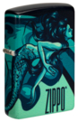Зажигалка ZIPPO Mermaid Design с покрытием 540 Matte, латунь/сталь, черная, матовая, 38x13x57 мм
