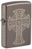 Зажигалка ZIPPO Celtic Cross Design с покрытием Black Ice®, латунь/сталь, черная, 38x13x57 мм (Изображение 1)