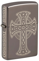 Зажигалка ZIPPO Celtic Cross Design с покрытием Black Ice®, латунь/сталь, черная, 38x13x57 мм