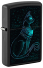 Зажигалка ZIPPO Spiritual Cat с покрытием Black Light, латунь/сталь, черная, матовая 38x13x57 мм