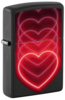 Зажигалка ZIPPO Hearts Design с покрытием Black Light, латунь/сталь, черная, матовая, 38x13x57 мм (Изображение 1)