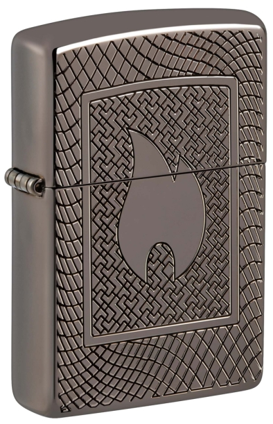 Зажигалка ZIPPO Armor® с покрытием Black Ice®, латунь/сталь, чёрная, 29x10x60 мм (Изображение 1)