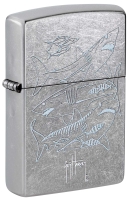 Зажигалка ZIPPO Guy Harvey с покрытием Street Chrome, латунь/сталь, серебристая, 38x13x57 мм