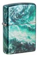 Зажигалка ZIPPO Rogue Wave с покрытием 540 Tumbled Chrome, латунь/сталь, бирюзовая, 38x13x57 мм