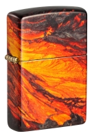 Зажигалка ZIPPO Lava Flow с покрытием 540 Tumbled Brass, латунь/сталь, оранжевая, 38x13x57 мм