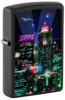 Зажигалка ZIPPO Cyber City с покрытием Black Matte, латунь/сталь, черная 38x13x57 мм (Изображение 1)
