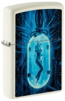 Зажигалка ZIPPO Woman in Tube с покрытием Glow In The Dark Green, латунь/сталь, белая, 38x13x57 мм