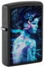 Зажигалка ZIPPO Cyborg Woman с покрытием Black Light, латунь/сталь, черная, матовая 38x13x57 мм (Изображение 1)