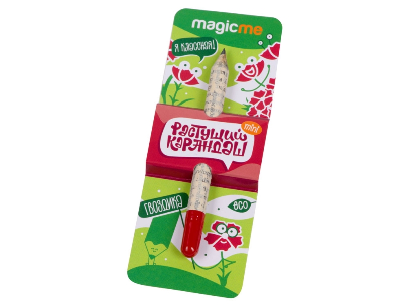 Растущий карандаш mini с семенами гвоздики (серый/красный)  (Изображение 3)