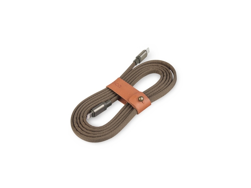 Кабель USB-C - Lightning MFI LINK-C, QC/PD, 1.5 м (оливковый)  (Изображение 3)