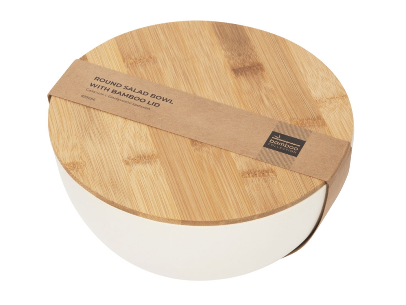 Салатник Bowl с бамбуковой крышкой, бежевый (Изображение 8)