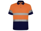 Рубашка поло со светоотражающими полосами Polaris, мужская (navy/неоновый оранжевый) S