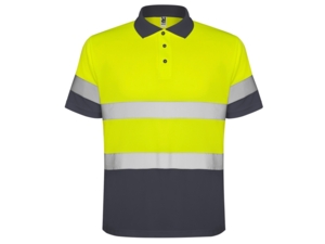 Рубашка поло со светоотражающими полосами Polaris, мужская (темно-серый/неоновый желтый) M
