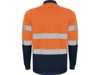 Рубашка поло со светоотражающими полосами Polaris с длинным рукавом, мужская (navy/неоновый оранжевый) XL (Изображение 2)