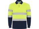 Рубашка поло со светоотражающими полосами Polaris с длинным рукавом, мужская (navy/неоновый желтый) 4XL