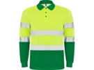 Рубашка поло со светоотражающими полосами Polaris с длинным рукавом, мужская (зеленый/неоновый желтый) M
