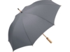 Бамбуковый зонт-трость Okobrella (серый/медный)  (Изображение 1)