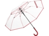 Зонт-трость Pure с прозрачным куполом (прозрачный/красный)  (Изображение 1)
