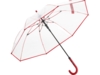 Зонт-трость Pure с прозрачным куполом (прозрачный/красный)  (Изображение 2)