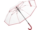 Зонт-трость Pure с прозрачным куполом (прозрачный/красный) 