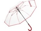 Зонт-трость Pure с прозрачным куполом (прозрачный/красный) 