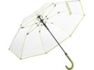 Зонт-трость Pure с прозрачным куполом (прозрачный/лайм) 