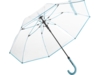 Зонт-трость Pure с прозрачным куполом (прозрачный/бирюзовый)  (Изображение 1)