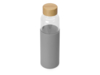 Стеклянная бутылка для воды в силиконовом чехле Refine (прозрачный/серый)  (Изображение 1)