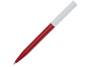 Ручка пластиковая шариковая Unix из переработанной пластмассы (красный) синие чернила