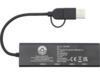 Концентратор USB 2.0 Rise из переработанного алюминия, сертифицированного по стандарту RCS - сплошной черный (Изображение 3)