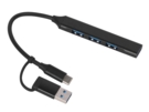 USB-хаб Link с коннектором 2-в-1 USB-C и USB-A, 2.0/3.0 (черный) 