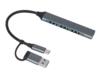USB-хаб Link с коннектором 2-в-1 USB-C и USB-A, 2.0/3.0 (серый)  (Изображение 1)