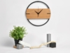 Деревянные часы с металлическим ободом Time Wheel (натуральный/черный)  (Изображение 6)