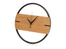 Деревянные часы с металлическим ободом Time Wheel (натуральный/черный) 