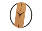 Деревянные часы с металлическим ободом Time Wheel (натуральный/черный) 