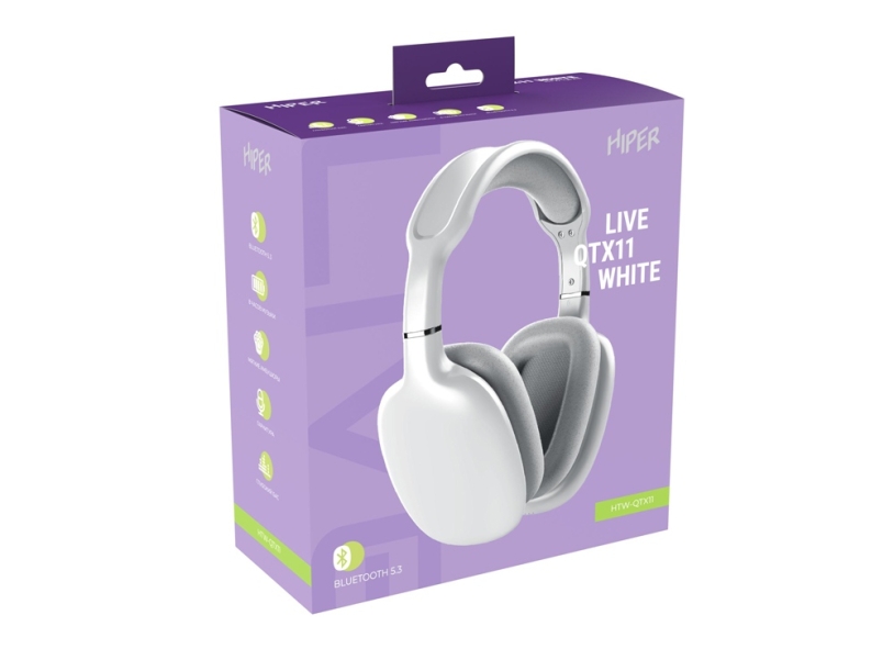 Беспроводные накладные наушники  LIVE (белый)  (Изображение 4)