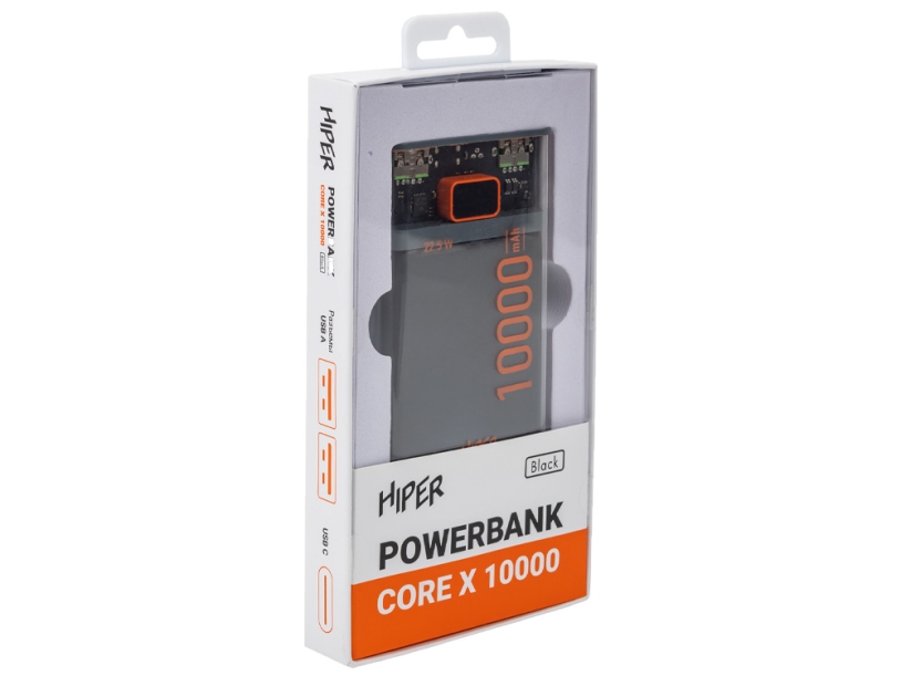 Внешний аккумулятор CORE X, 10000 mAh, черный (Изображение 9)