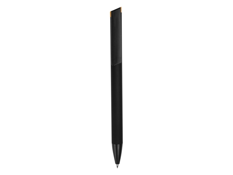 Ручка металлическая шариковая Taper Metal soft-touch (черный/оранжевый)  (Изображение 2)