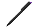 Ручка металлическая шариковая Taper Metal soft-touch (черный/фиолетовый) 