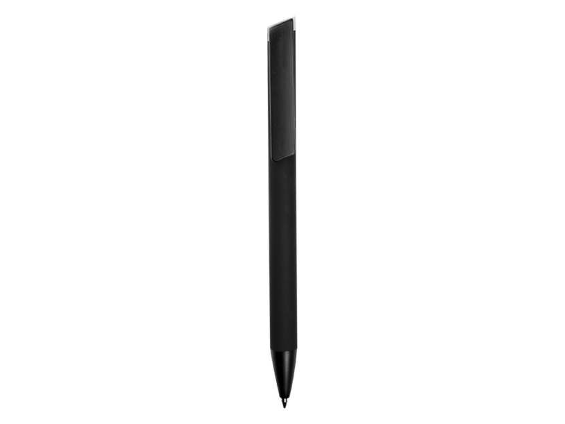 Ручка металлическая шариковая Taper Metal soft-touch (черный/серебристый)  (Изображение 2)