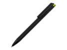Ручка металлическая шариковая Taper Metal soft-touch (черный/зеленое яблоко) 