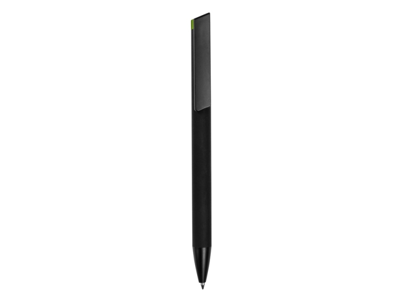Ручка металлическая шариковая Taper Metal soft-touch (черный/зеленое яблоко)  (Изображение 2)