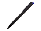 Ручка металлическая шариковая Taper Metal soft-touch (черный/синий) 