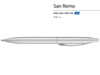 Ручка металлическая шариковая San Remo (серебристый)  (Изображение 2)