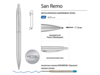 Ручка металлическая шариковая San Remo (серебристый)  (Изображение 3)