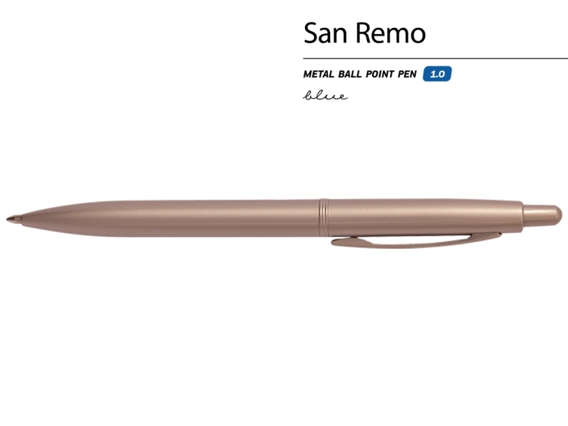 Ручка металлическая шариковая San Remo (шампань)  (Изображение 2)