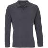 Рубашка поло унисекс с длинным рукавом Planet LSL, черный меланж, размер 5XL (Изображение 1)