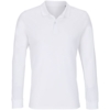Рубашка поло унисекс с длинным рукавом Planet LSL, белая, размер S (Изображение 1)